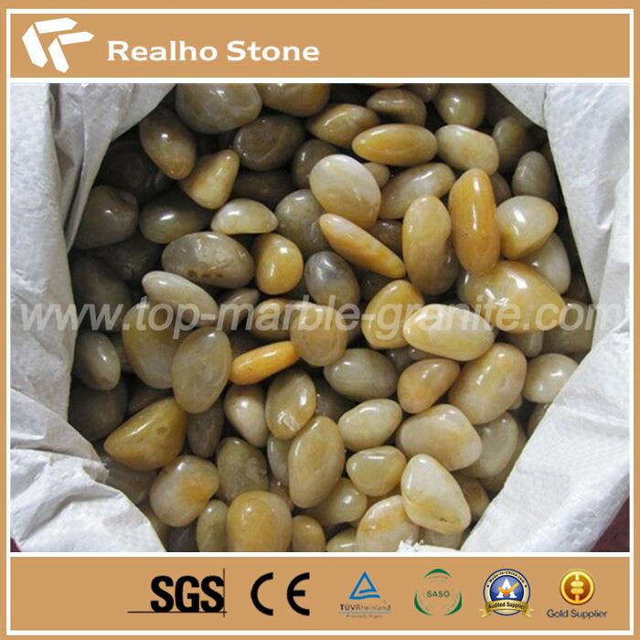 Yellow loose honey Pebble Landscaping River Stone