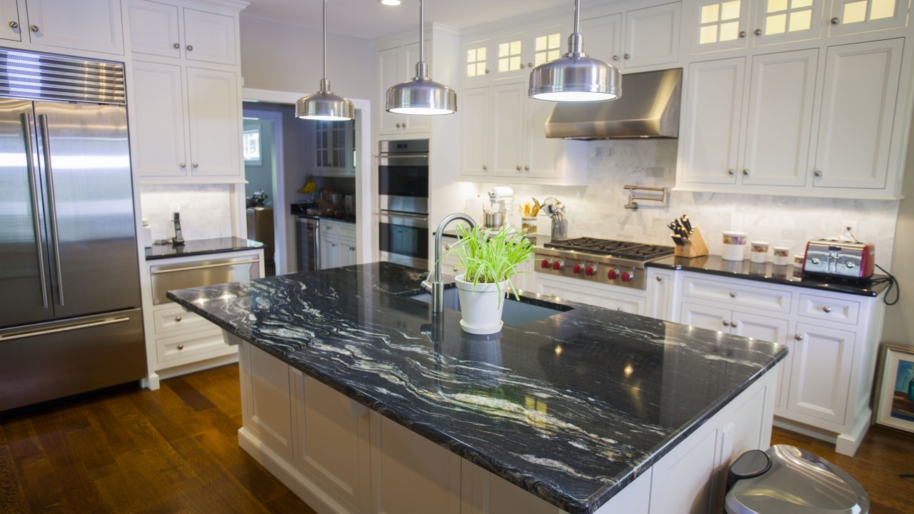 Top Pulau Granit Hitam Black Granite Island Top
