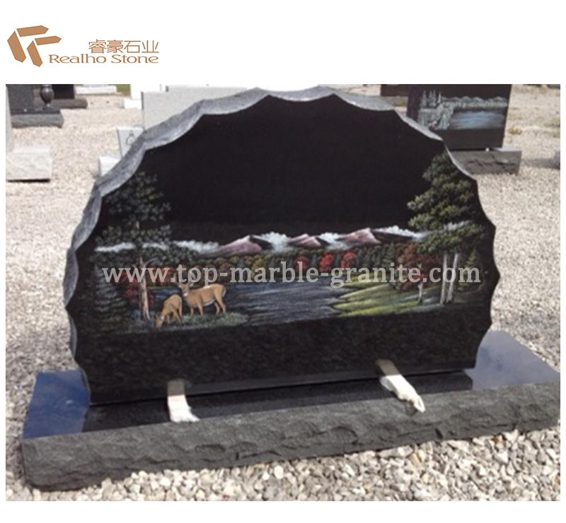 Black tombstone with shadow finsh