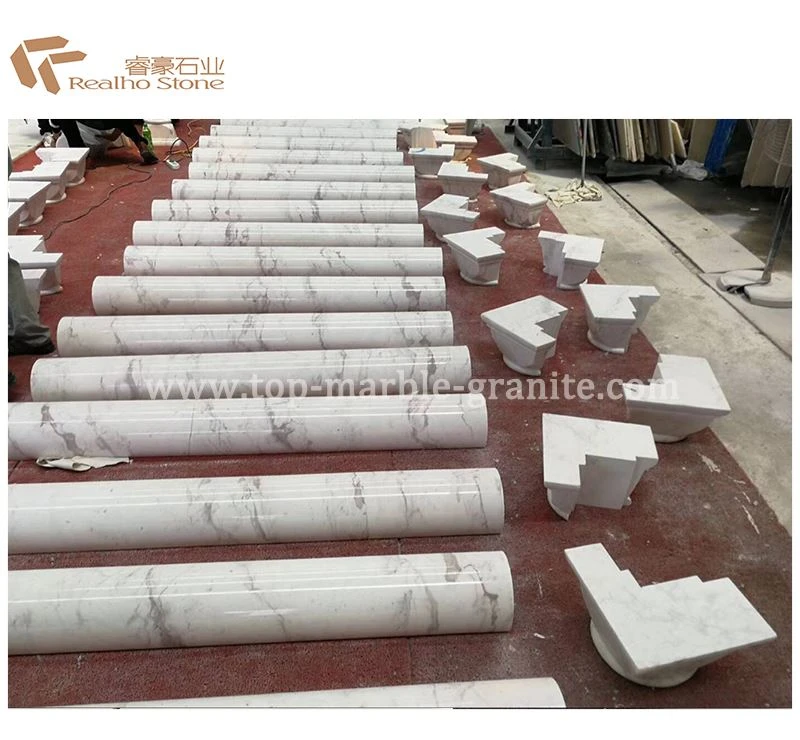 White Marble Solid Column
