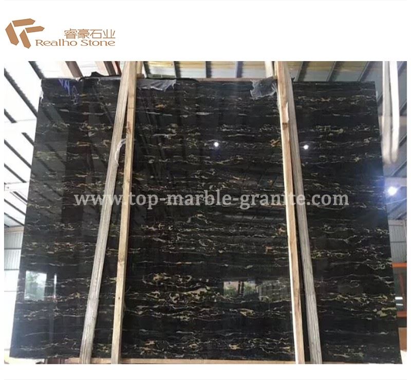 Luxury black portoro marble