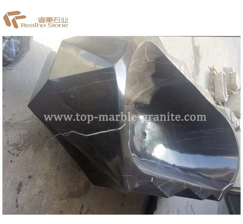 Black stone bathtub