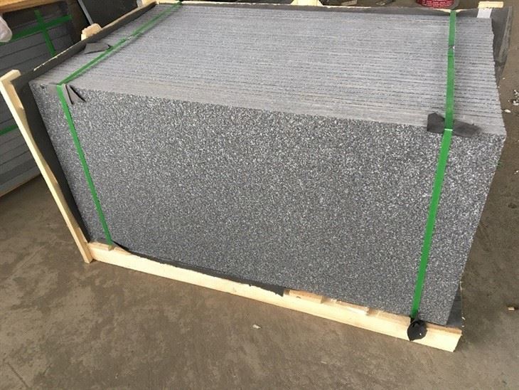 flamed black granite tile