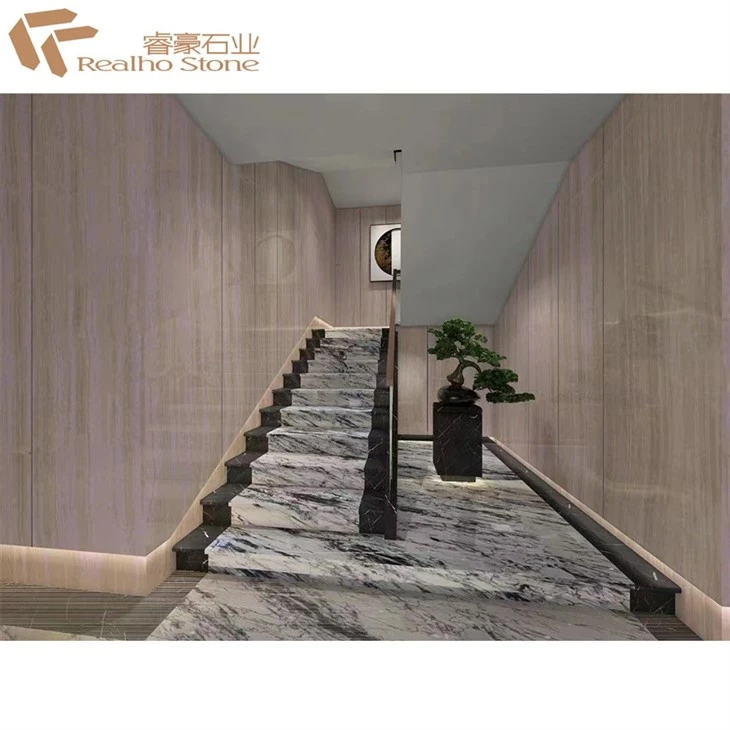 white marble stairs