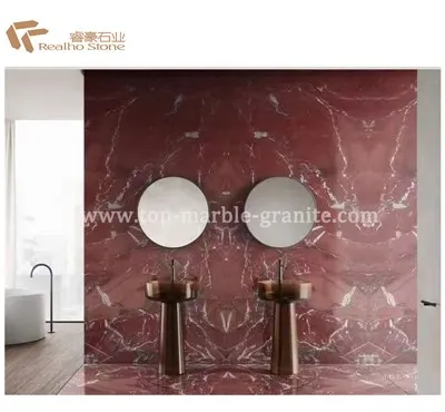 Marmer Mewah Marmer Rosso Collemandina Merah Untuk Pelapis Dinding Kamar Mandi