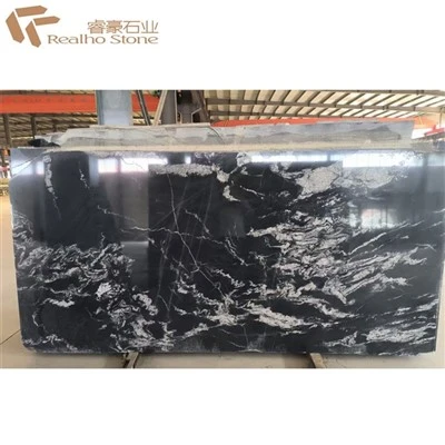Semesta Black Marble --- Slab Marmer Hitam untuk Pulau Countertop Top Lantai Tile Wall Cladding