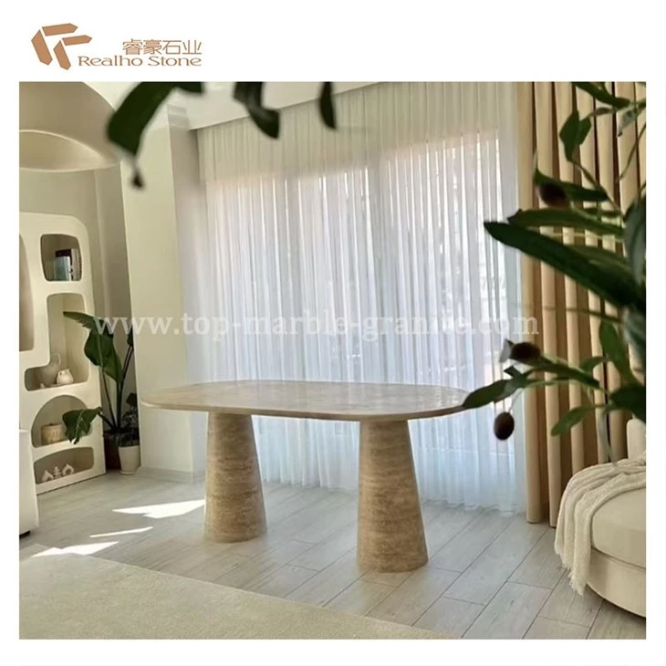 Meja Makan Travertine dalam Berbagai Desain