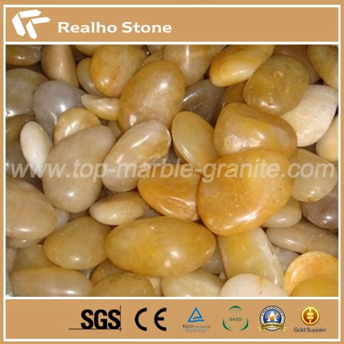 Yellow Loose Honey Pebble Landscaping River Stone