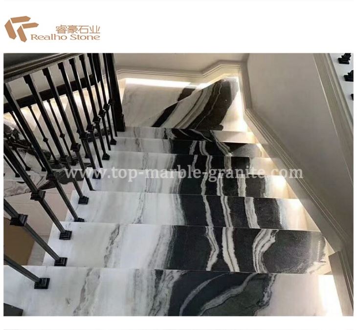 Panda white marble stairs