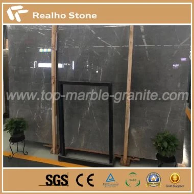 Nature Lincon Grey Marble Slab Dengan Vena Putih