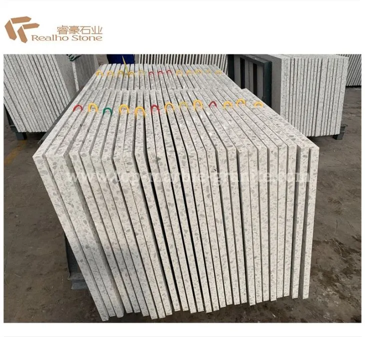 White Terrazzo Cement Stair Tiles