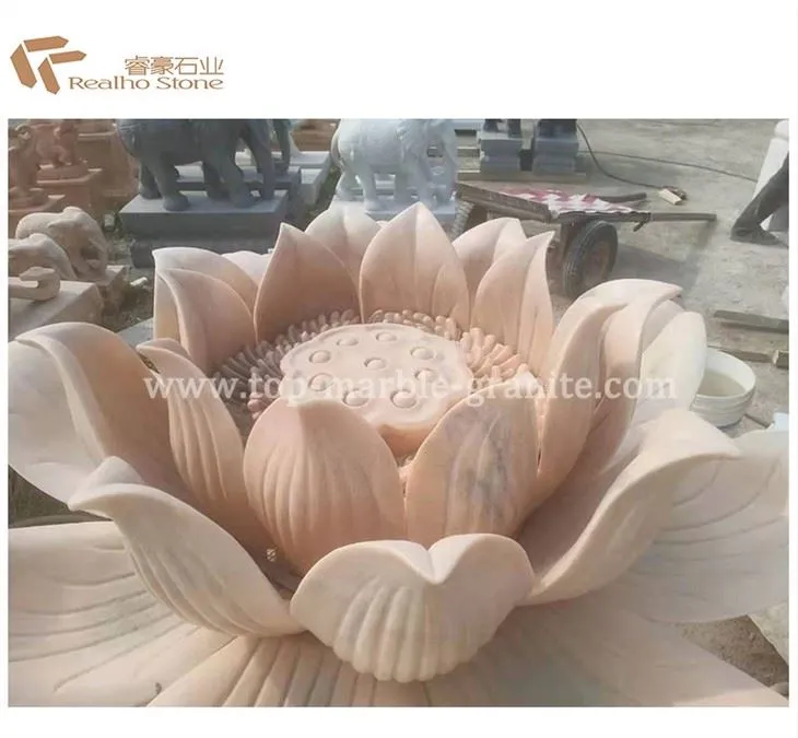 Sunset red lotus carving