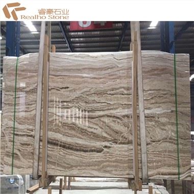 Wood Grain Travertine Marble Untuk Dinding Lantai Latar Belakang