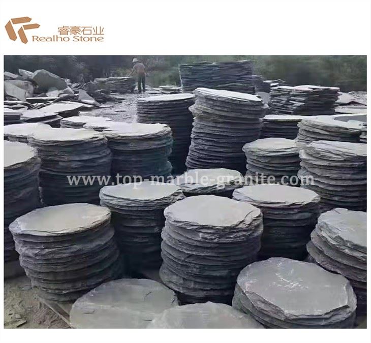 Pavers Batu Loncatan Taman Batu Tulis Hitam Alami