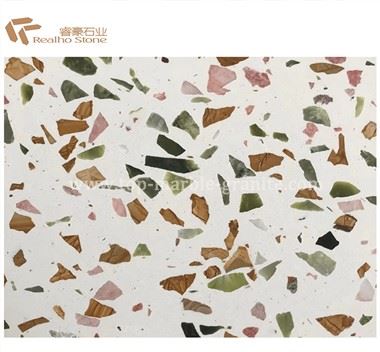 Pemandangan Musim Semi Batu Terrazzo Warna-warni
